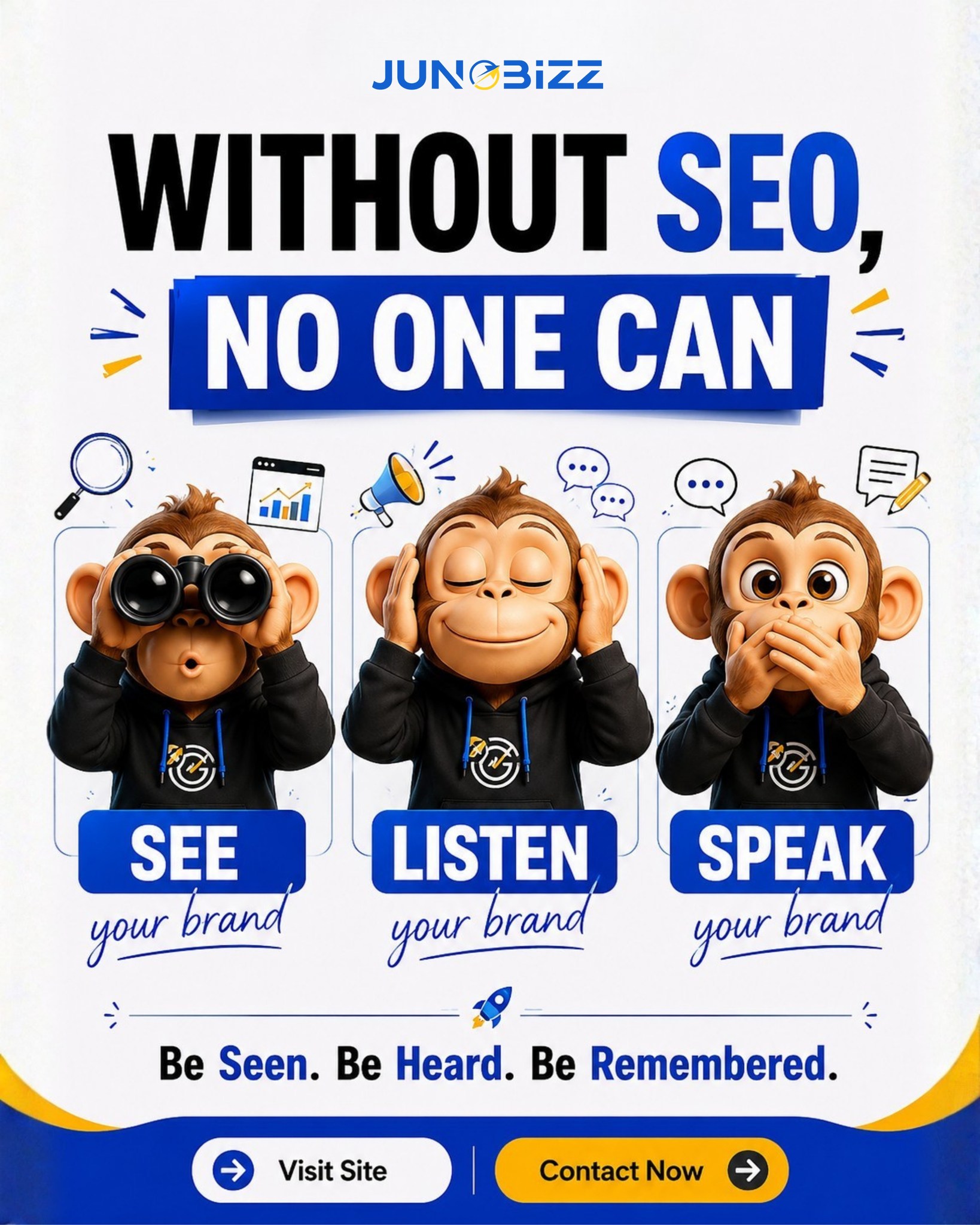 Without SEO, your brand might be online… but invisible.SEO helps your business get seen, heard, and remembered by the right audience. From better rankings to stronger visibility, it turns search traffic into real growth. 📈Don’t let your competitors take the spotlight.
Get found. Get noticed. Grow with JunoBizz.