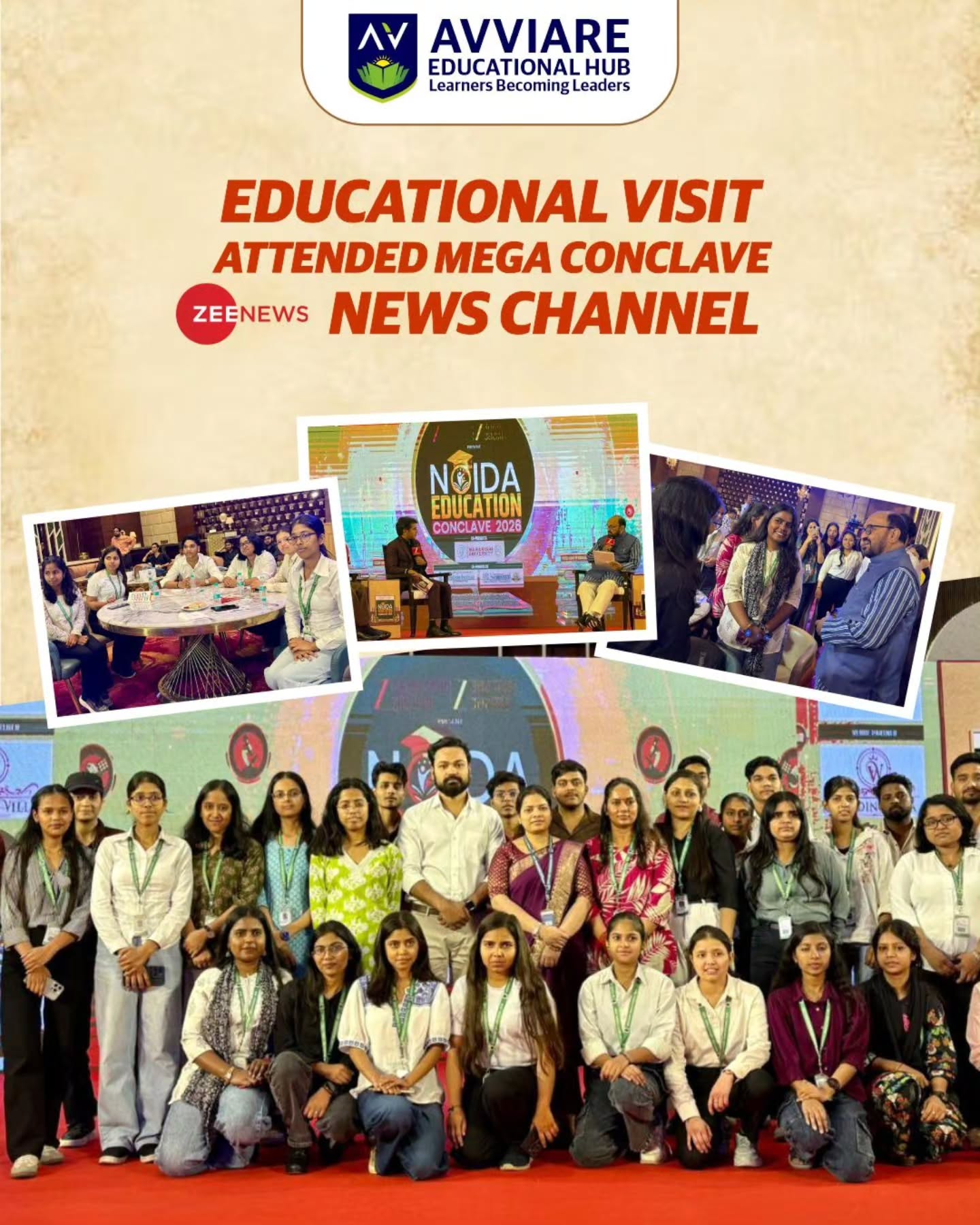 Learners from Avviare Educational Hub attended an Education Conclave organized by Zee Media, where leading educationists and policymakers discussed the evolving landscape and future roadmap of education in India.The session featured distinguished speakers including Yogendra Upadhyay, Narendra Kashyap, Mahesh Sharma, Bhanu Pratap Singh, and Shalya Raj, who shared valuable perspectives on higher education and national development.The conclave offered meaningful exposure, encouraging participants to reflect on the future of education and their role in shaping a knowledge-driven society.#AvviareEducationalHub #EducationConclave #FutureOfEducation #IndustryExposure #LearningBeyondClassroom