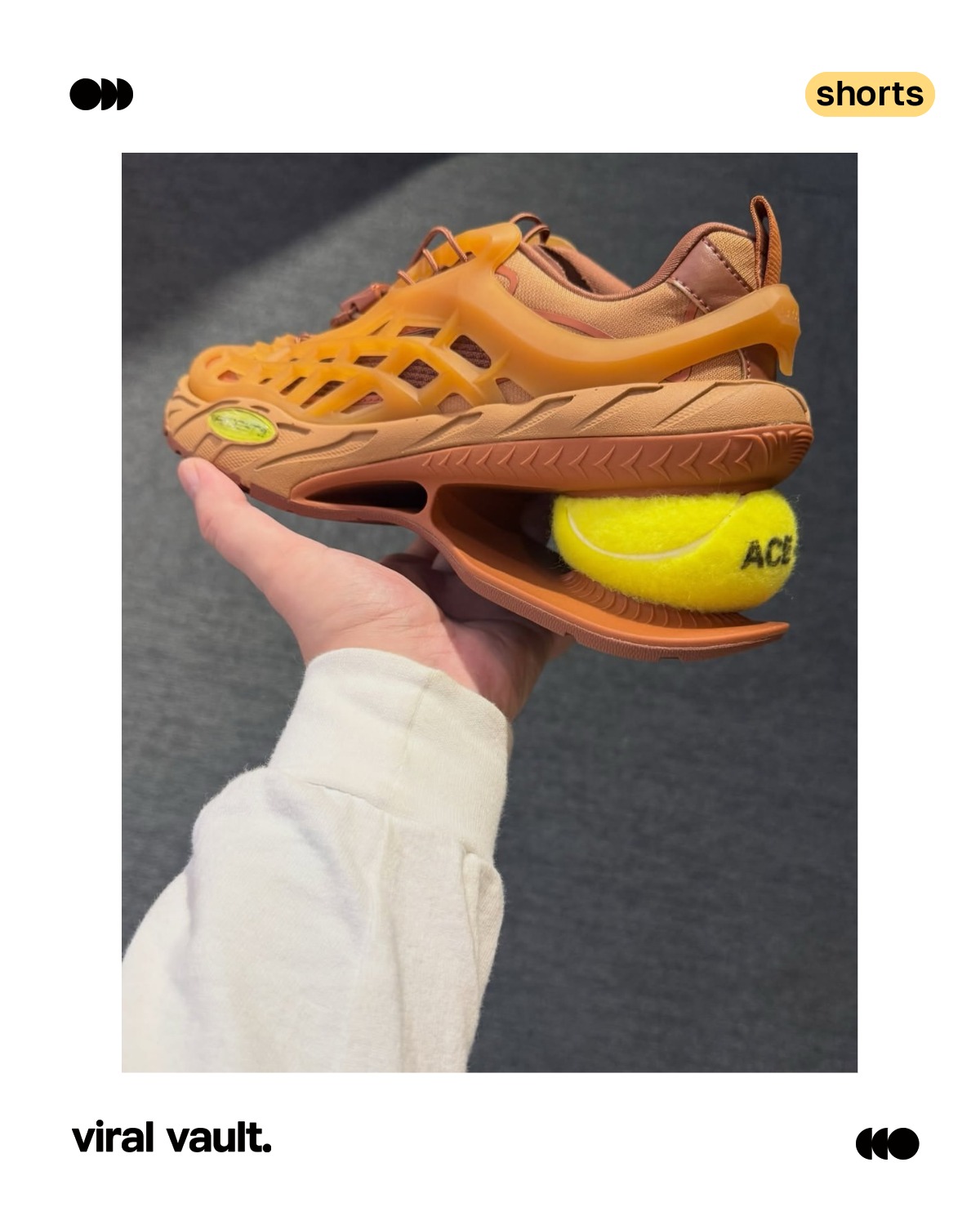 Lacoste is taking its tennis roots quite literally.
The new ACE-T1 sneaker has a warped, technical silhouette inspired by the movement of a tennis net, with a real tennis ball built into the heel. Designed by Creative Director Pelagia Kolotouros, it's part of Lacoste's Spring/Summer 2027 collection.
Would you wear a sneaker with a tennis ball in the heel?
#Lacoste #ACET1 #SneakerDrop #FashionNews #ViralVaultIndia